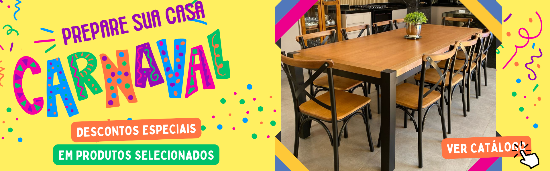 Banner levando para a categoria de mesas gourmet